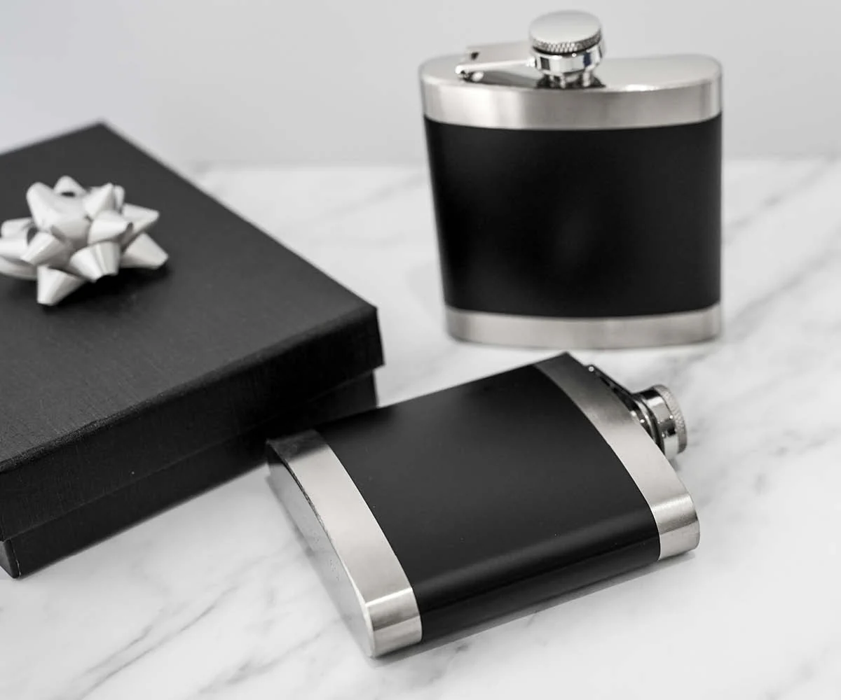 Engravd Matte Black Premium Hip Flask - Personalised Initials - Image 5