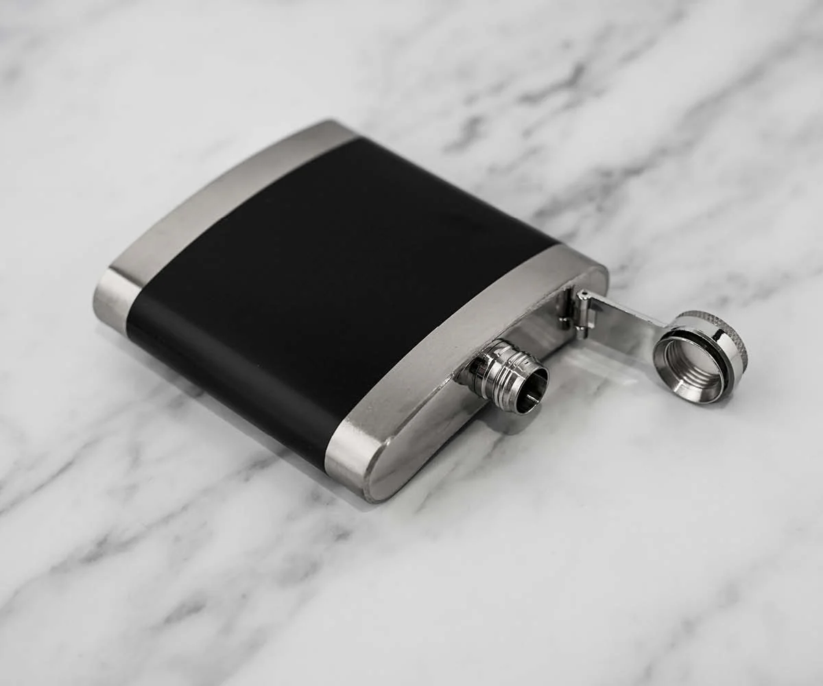 Engravd Matte Black Premium Hip Flask - Personalised Initials and Title - Image 4