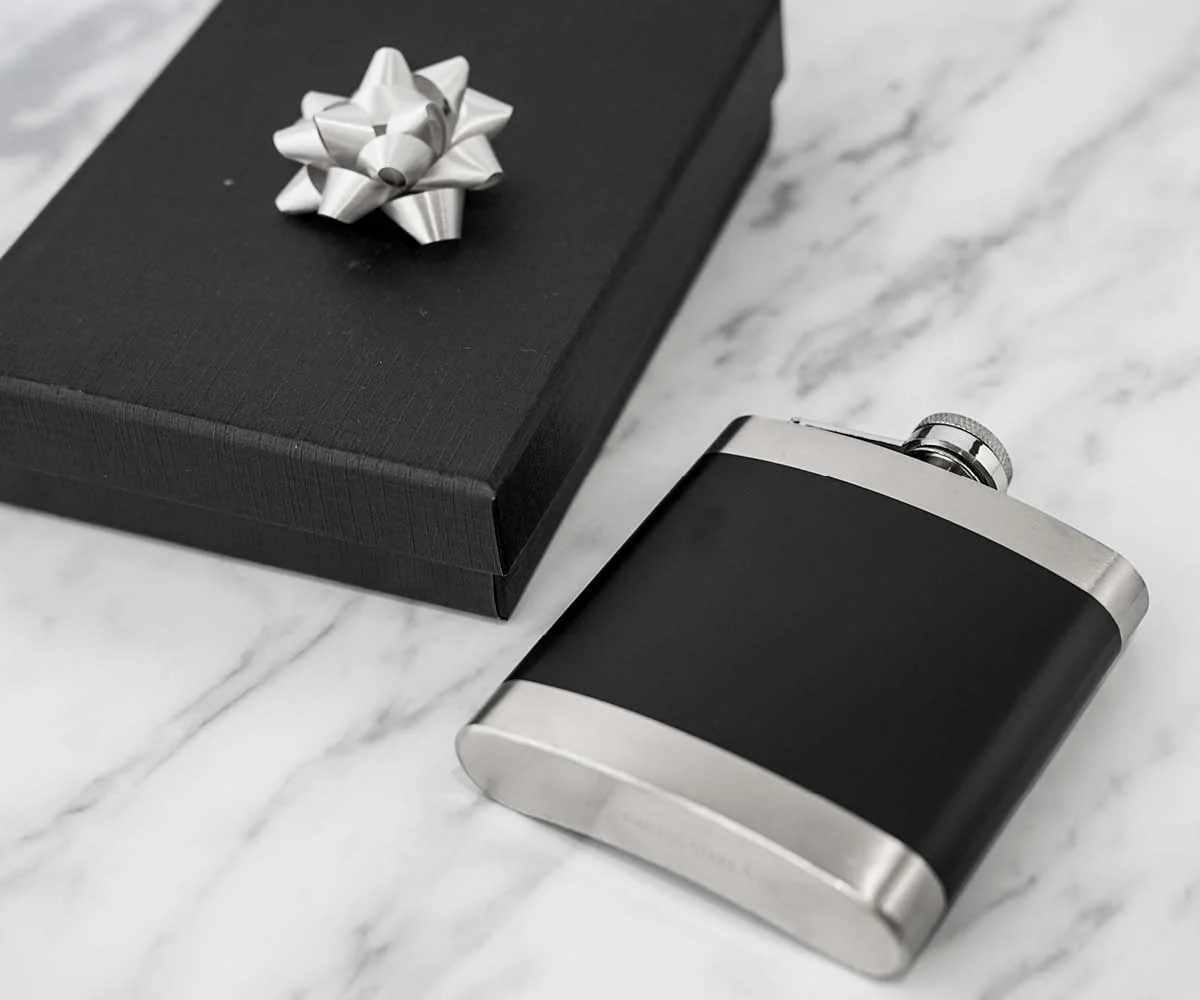 Engravd Matte Black Premium Hip Flask - Personalised Initials and Title - Image 6