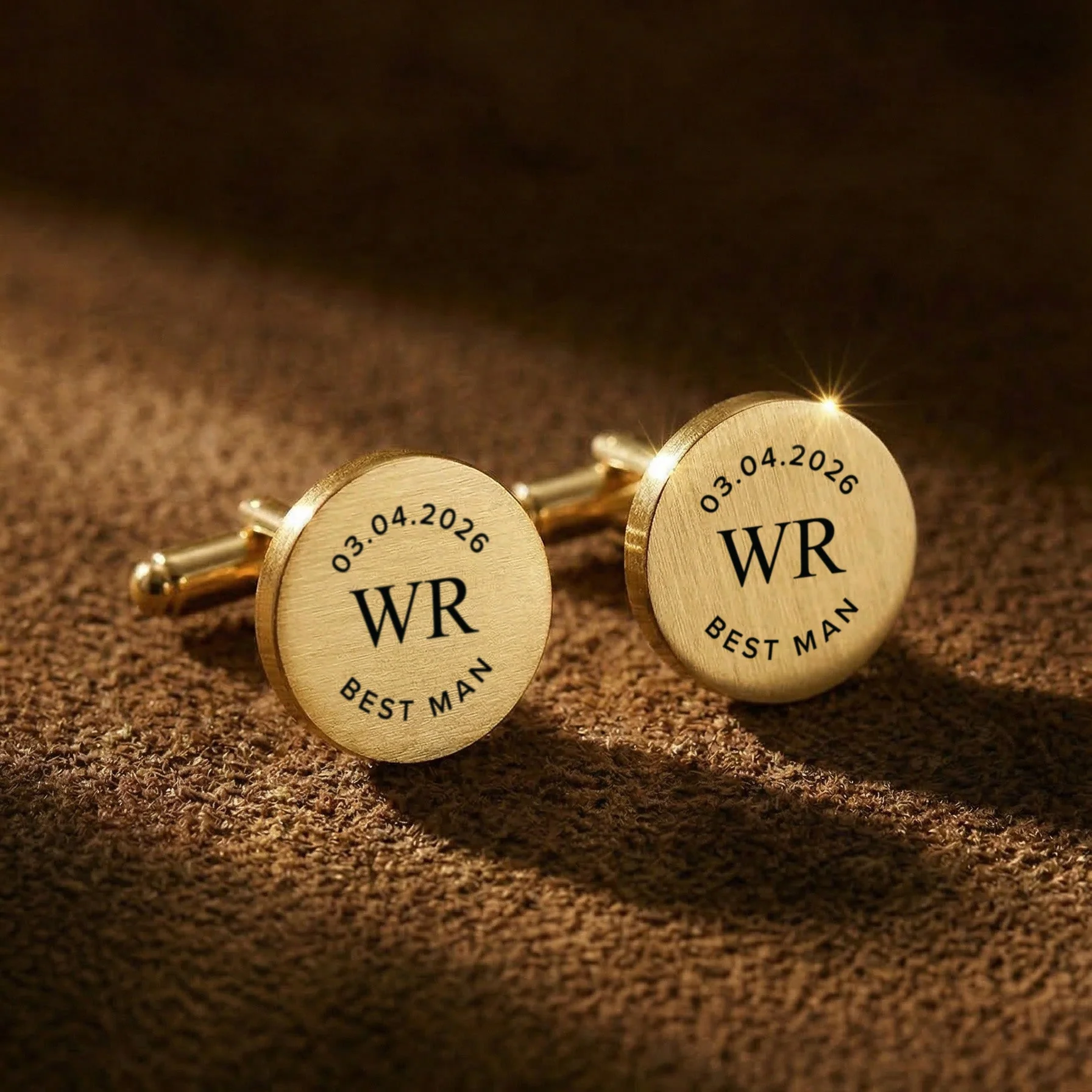 Engravd Round Custom Cuff link set: Design 1 - Image 9