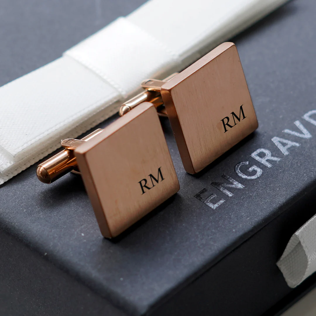 Engravd Square Custom Cuff link set: Design 2 - Image 3
