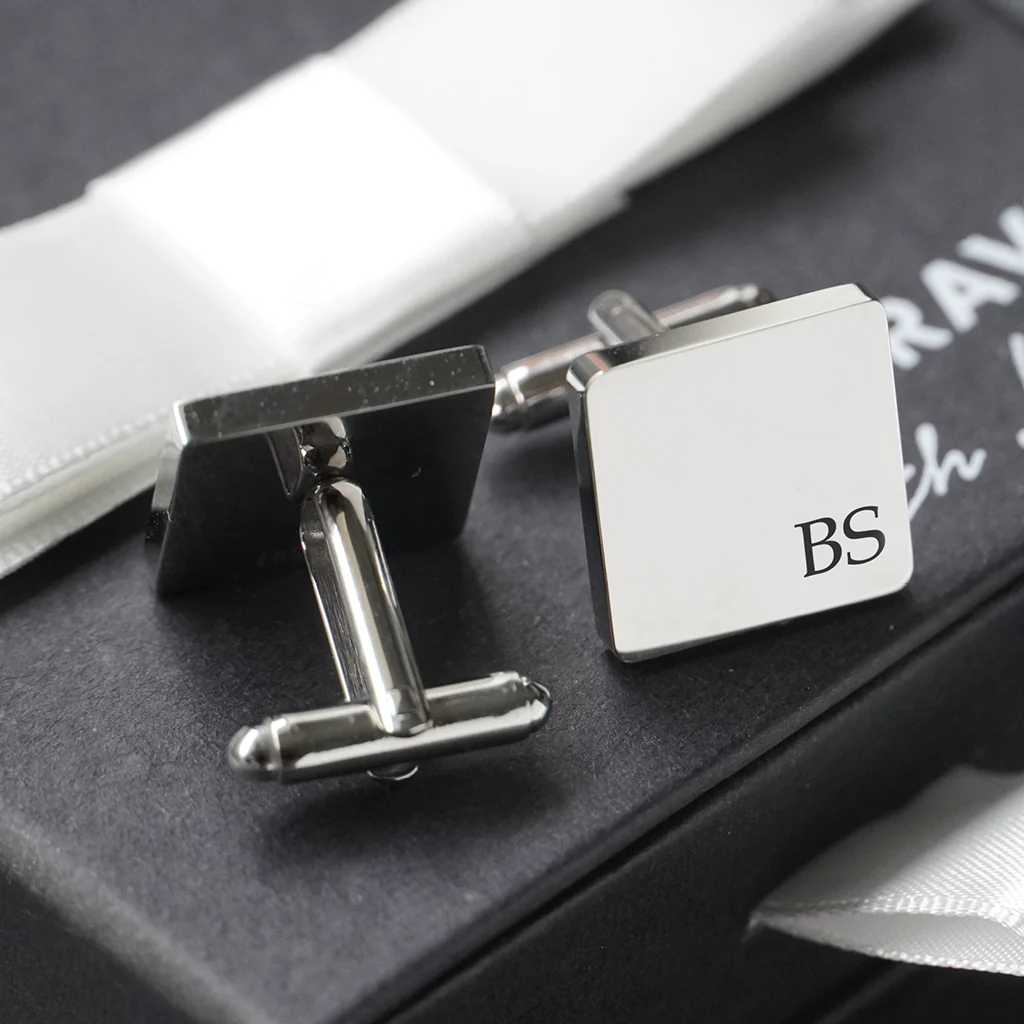 Engravd Square Custom Cuff link set: Design 2 - Image 6