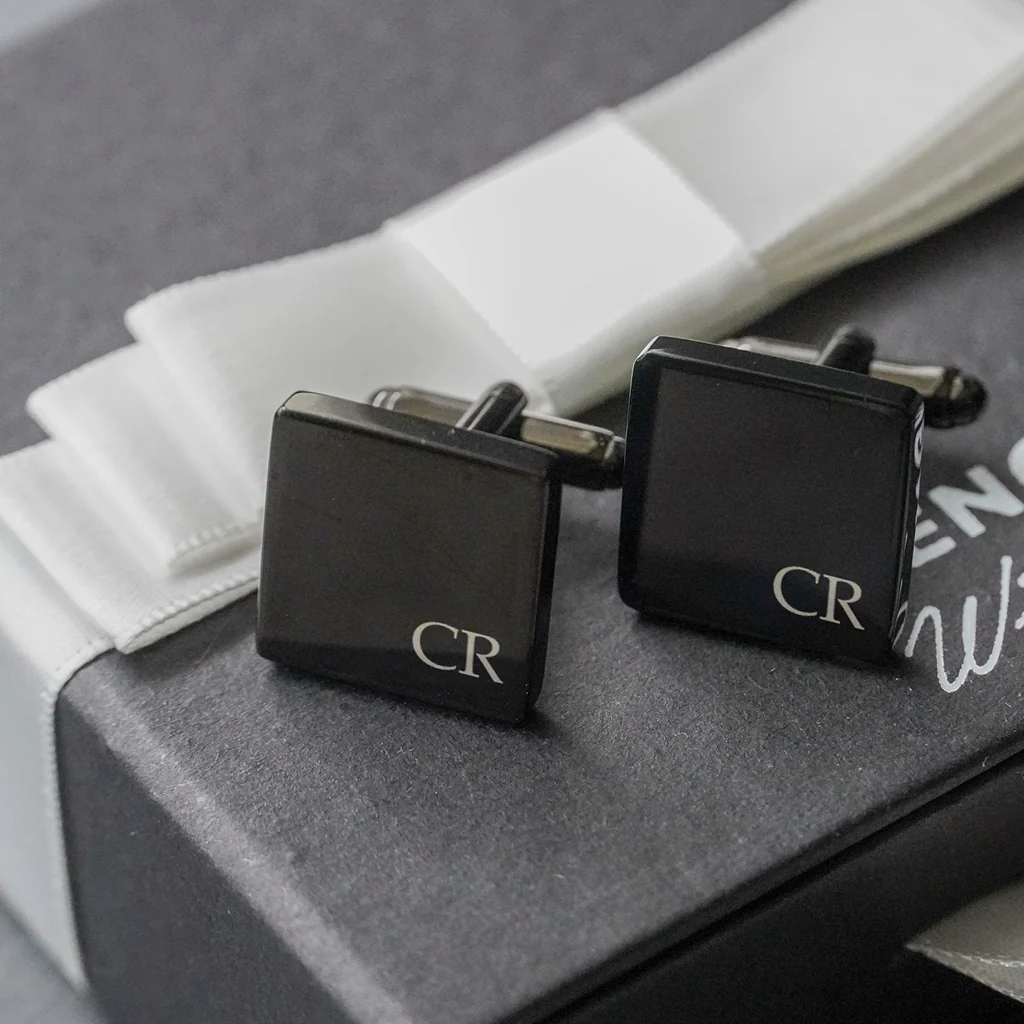 Engravd Square Custom Cuff link set: Design 2 - Image 7