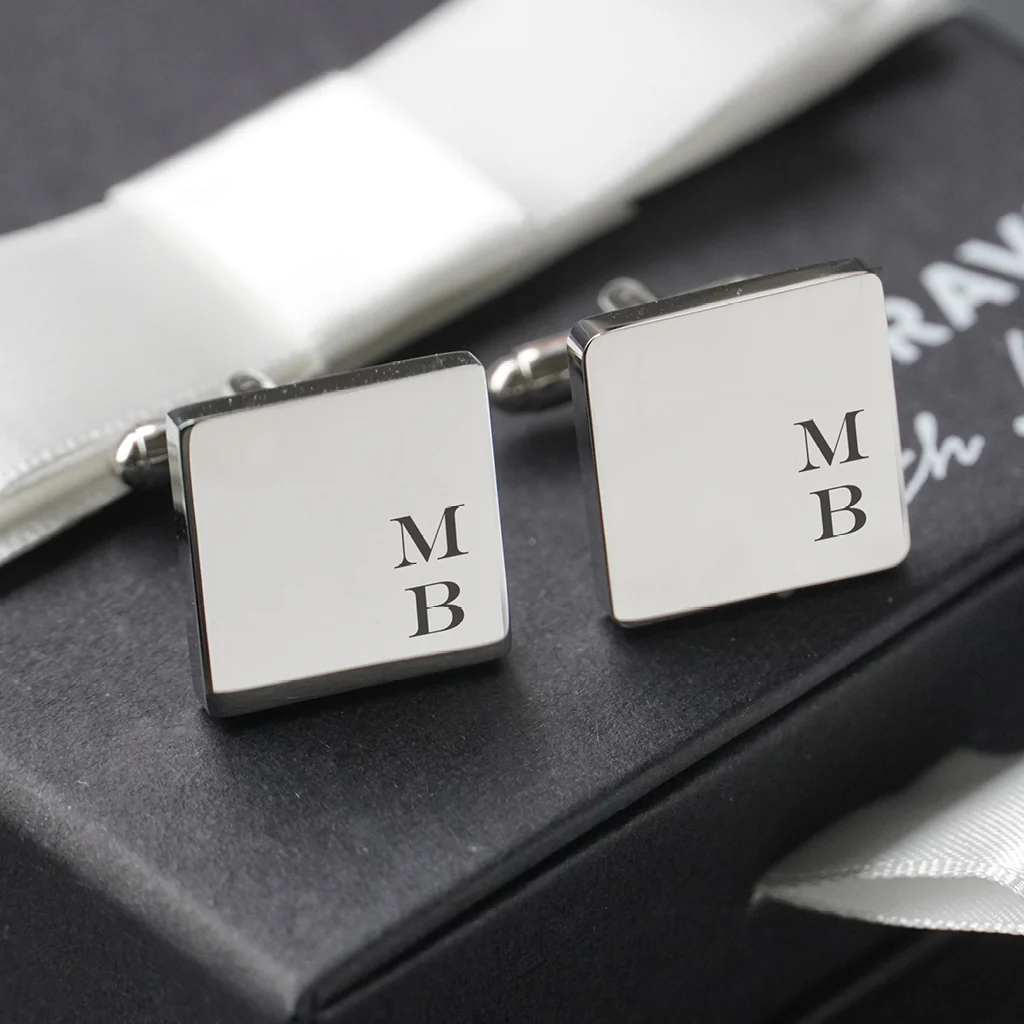 Engravd Square Custom Cuff link set: Design 3 - Image 6