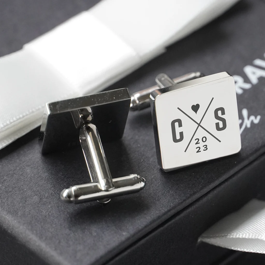 Engravd Square Custom Cuff link set: Design 4 - Image 5