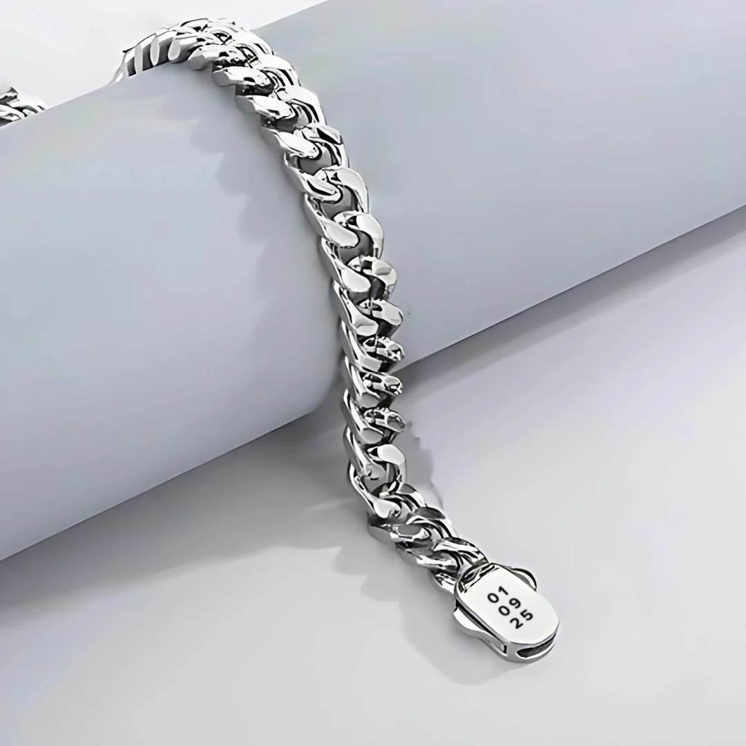 Silver Cuban Chain Bracelet - Image 6