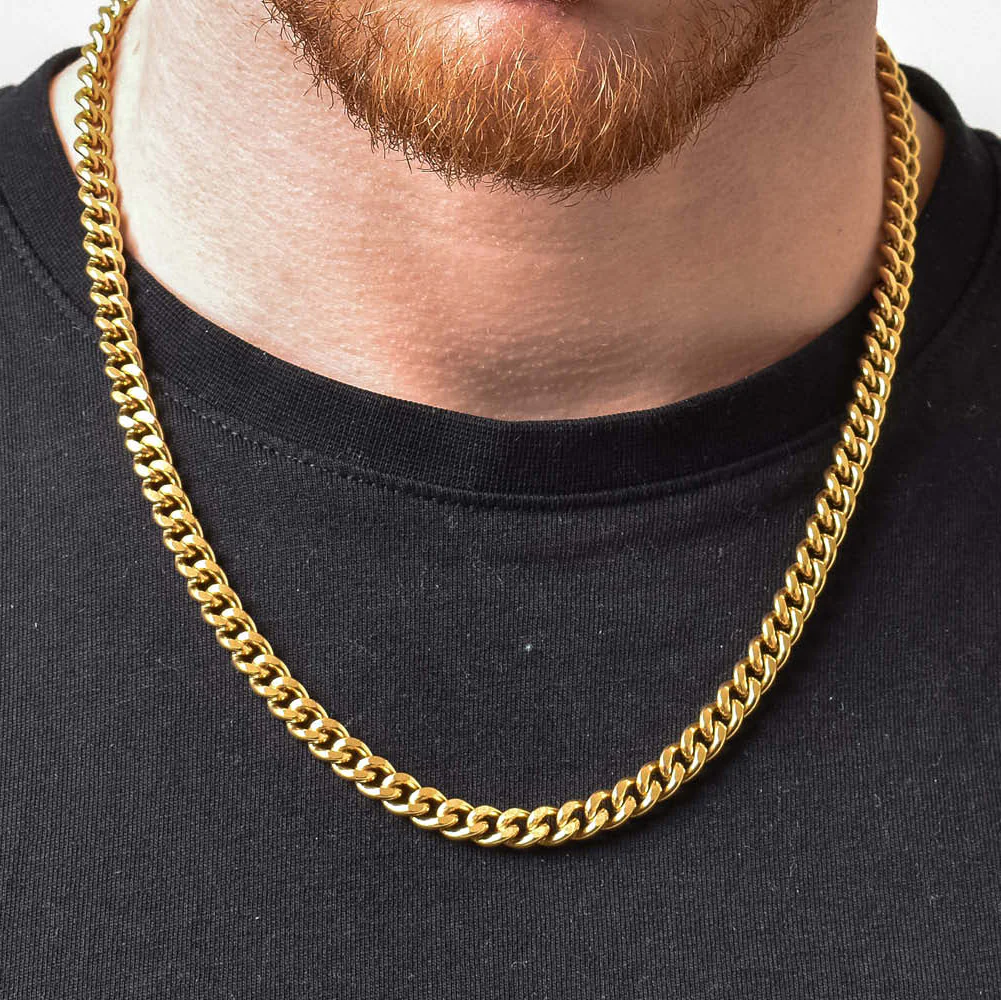 Gold Cuban Link Chain - 8mm - Image 9