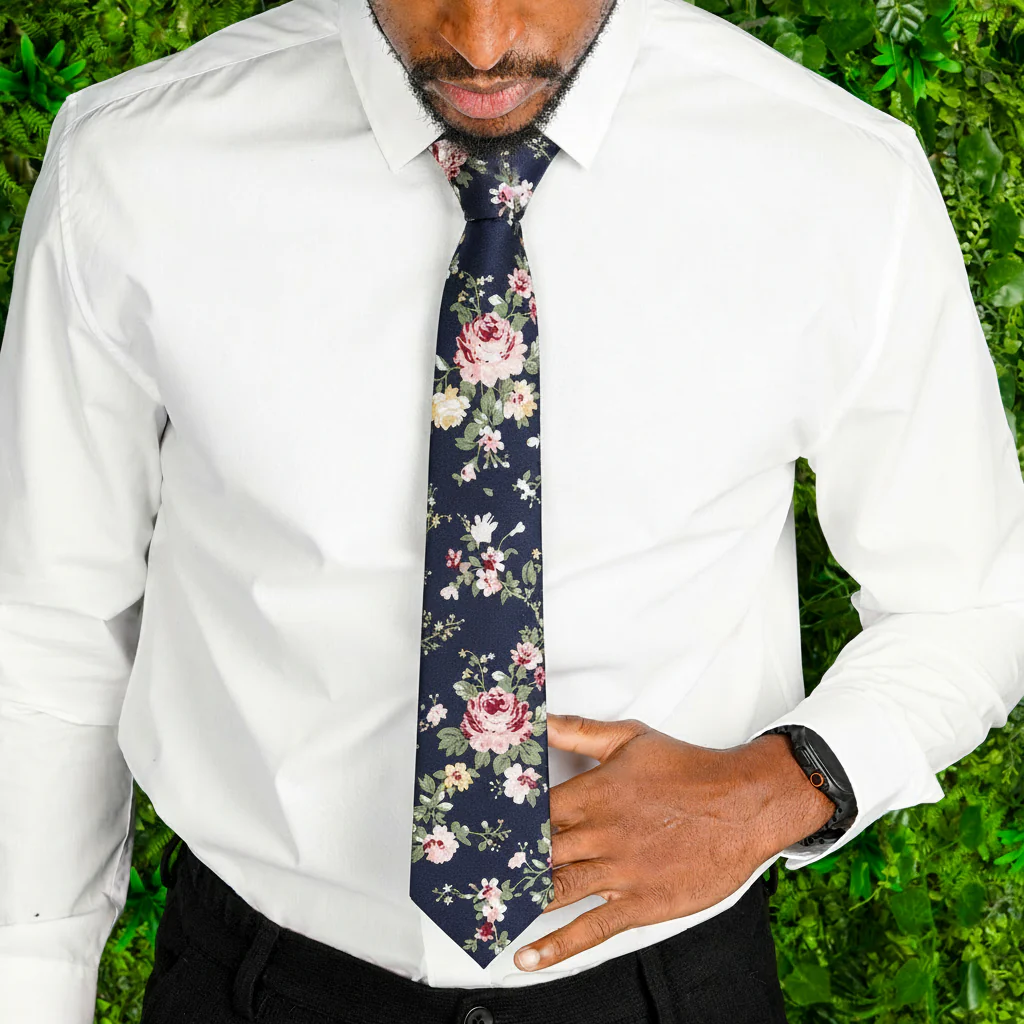 Navy Bloom Tie - Image 3