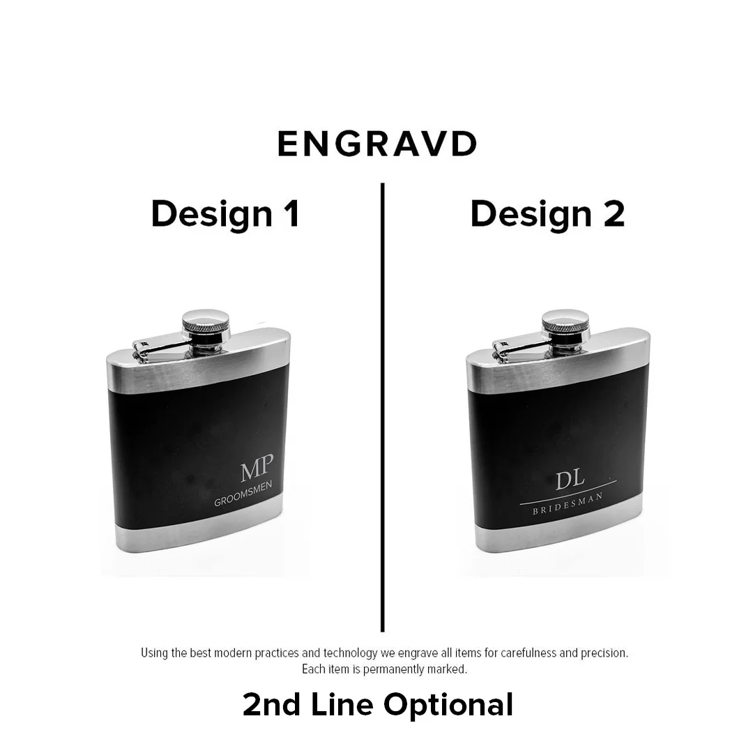 Premium Two-Tone Steel Hip Flask and Cuff Link set Gift box - Image 3