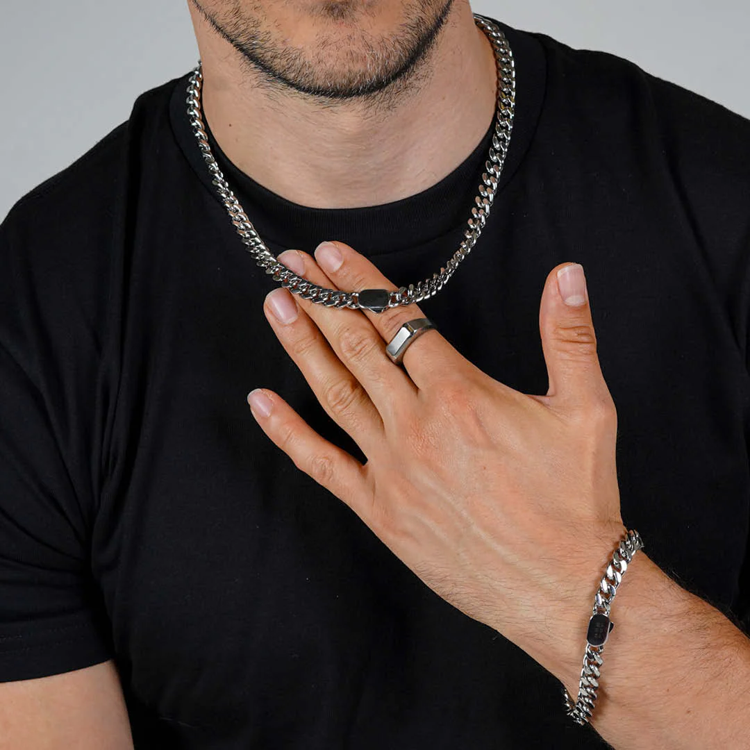 Silver Cuban Link Chain - 8mm - Image 9