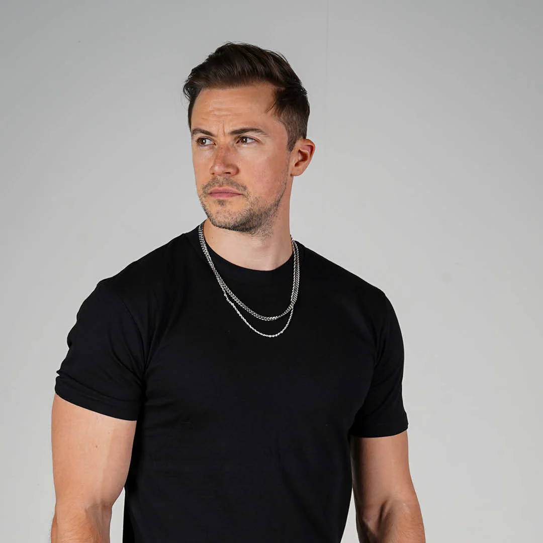 Silver Cuban Link + Rope Chain Stack - Image 5